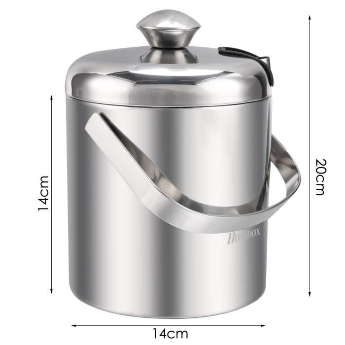 Cubitera de acero inoxidable de 1,2 litros para vino con pinzas