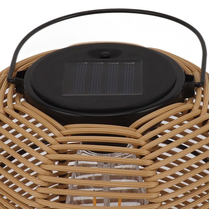 Linterna solar de exterior - Ulisem - Ratán y hierro - Impermeable - Luz cálida