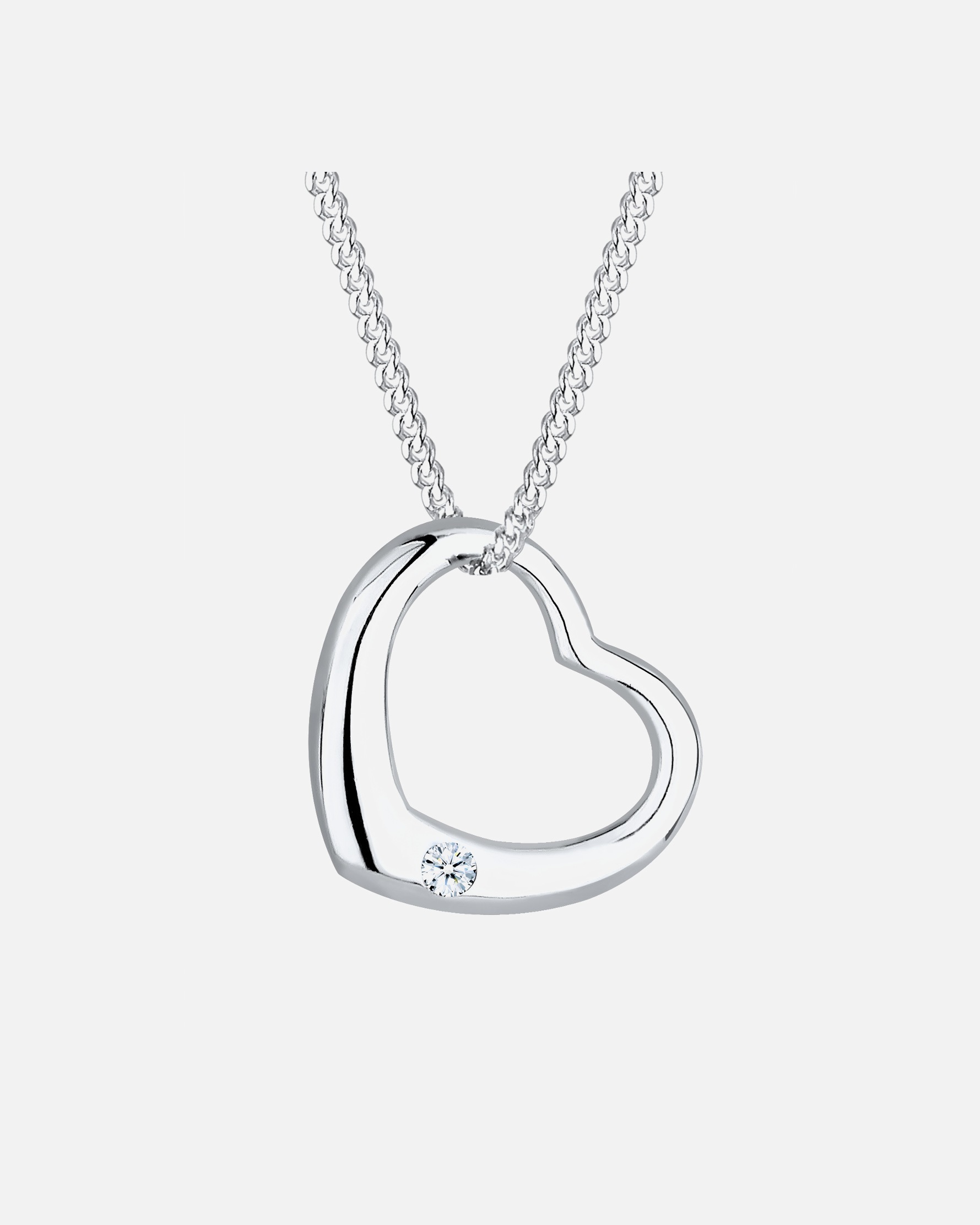 Elli DIAMONDS Femmes Pendentif Coeur avec Diamant (0.03 ct.) en Argent Sterling 925