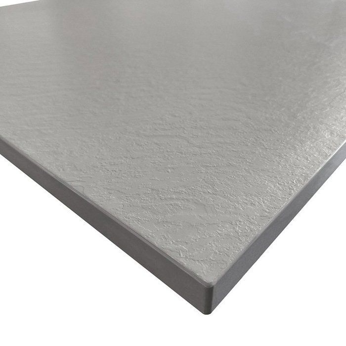 Receveur de douche  SMC en fibre de verre effet pierre avec bonde inclus H. 2,6 cm 90 x 120 Gris