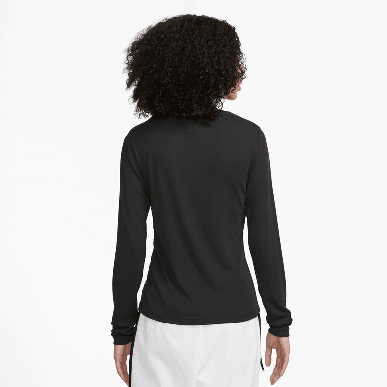 Top cropped esportivo essencial canelado de manga comprida