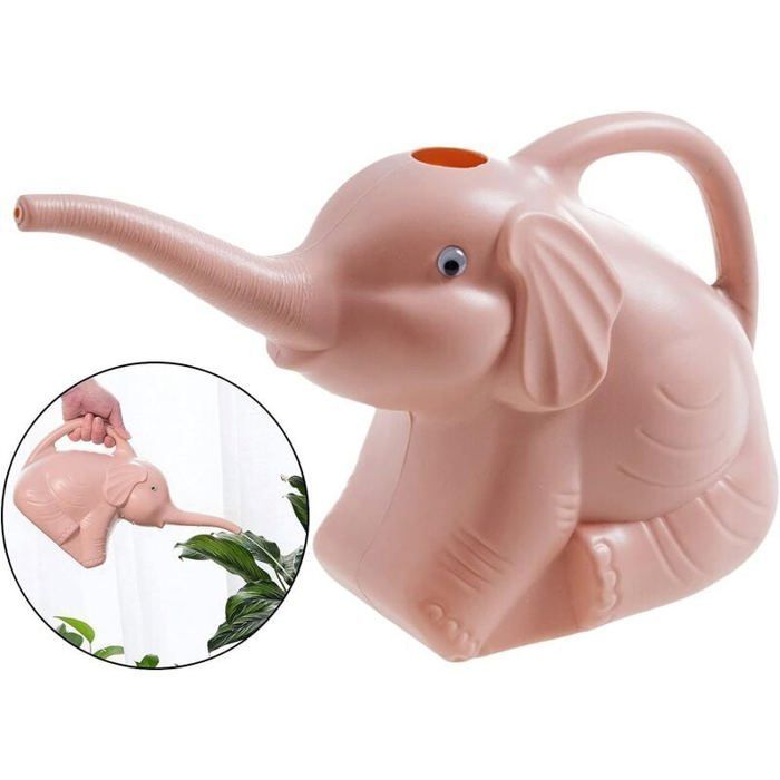 Aspersor de flores con forma de elefante, regadera para uso interior y exterior, hogar, jardín, riego de bonsáis, 2L - Rosa Odipie