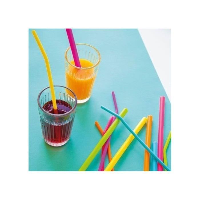 POINT VIRGULE - Set 6 pailles - 19.5 cm - Multicolores - DOTZ