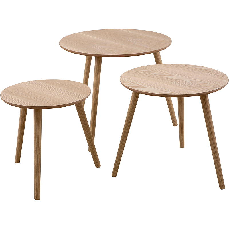Kotipöytä s/3 ø 60/48/40 cm mdf saarni