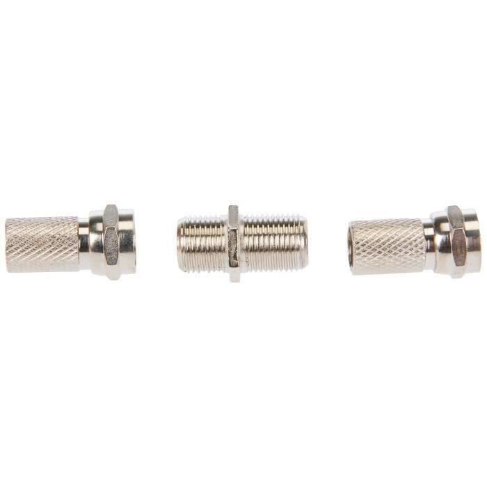 Vrouwelijke F-adapter - LEGRAND - 091023 - Inclusief 2 mannelijke stekkers - Voor coaxkabel - Geschikt voor gebruik binnenshuis