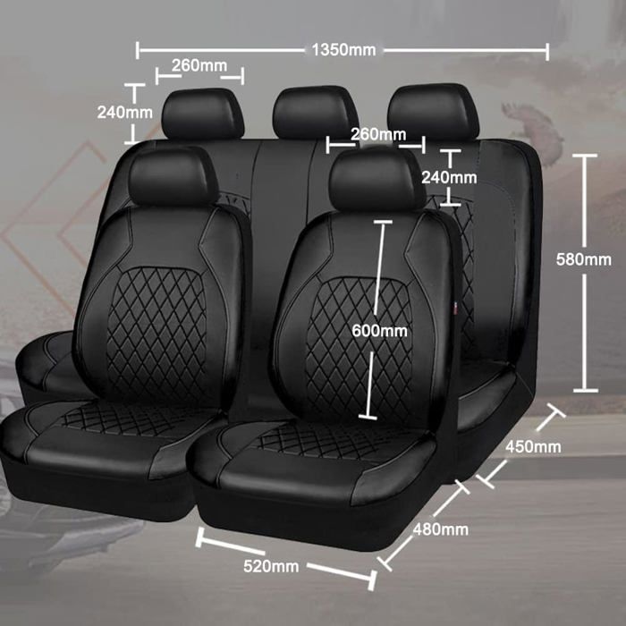 Juego de 9 fundas universales de cuero sintético para asientos de coche, accesorios para el interior del coche, SUV, coche