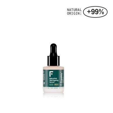 „Freshly Cosmetics Bakuchiol Well-Aging“ serumas nuo raukšlių ir stangrinamasis veido serumas, kelioninis dydis, 15 ml