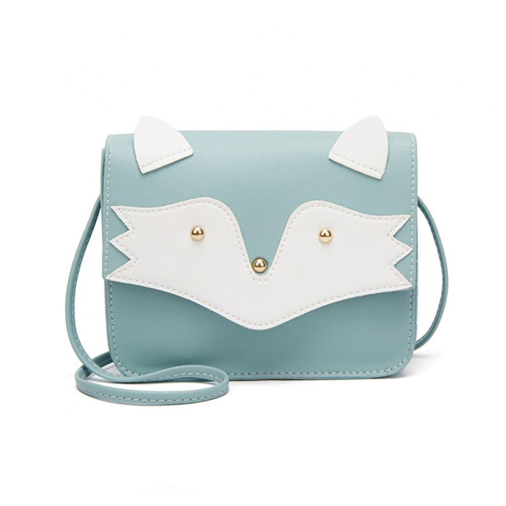 Sac bandoulière simple pour femme, sac à bandoulière mignon en cuir PU avec rabat et motif renard, petit sac à main bandoulière