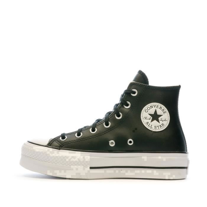 Baskets Femme Converse All Star Platform en Cuir Noir