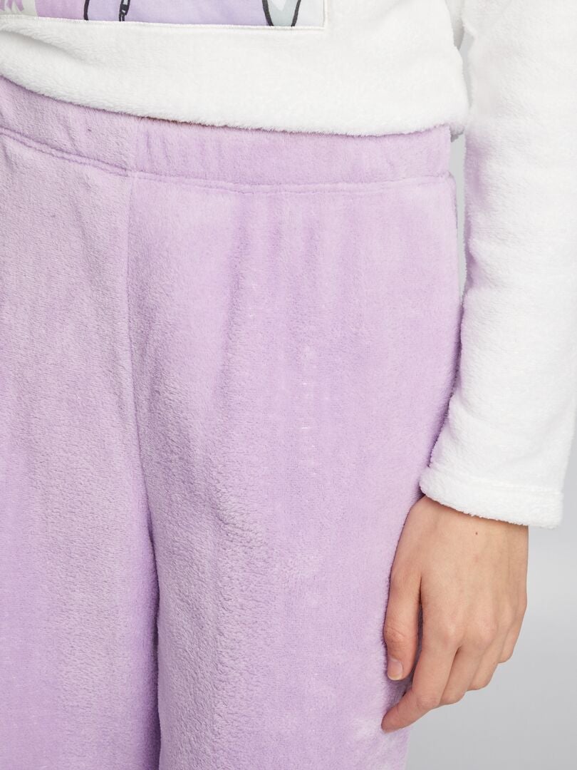 Pijama de lã polar 'Hinata' - 2 peças - BRANCO