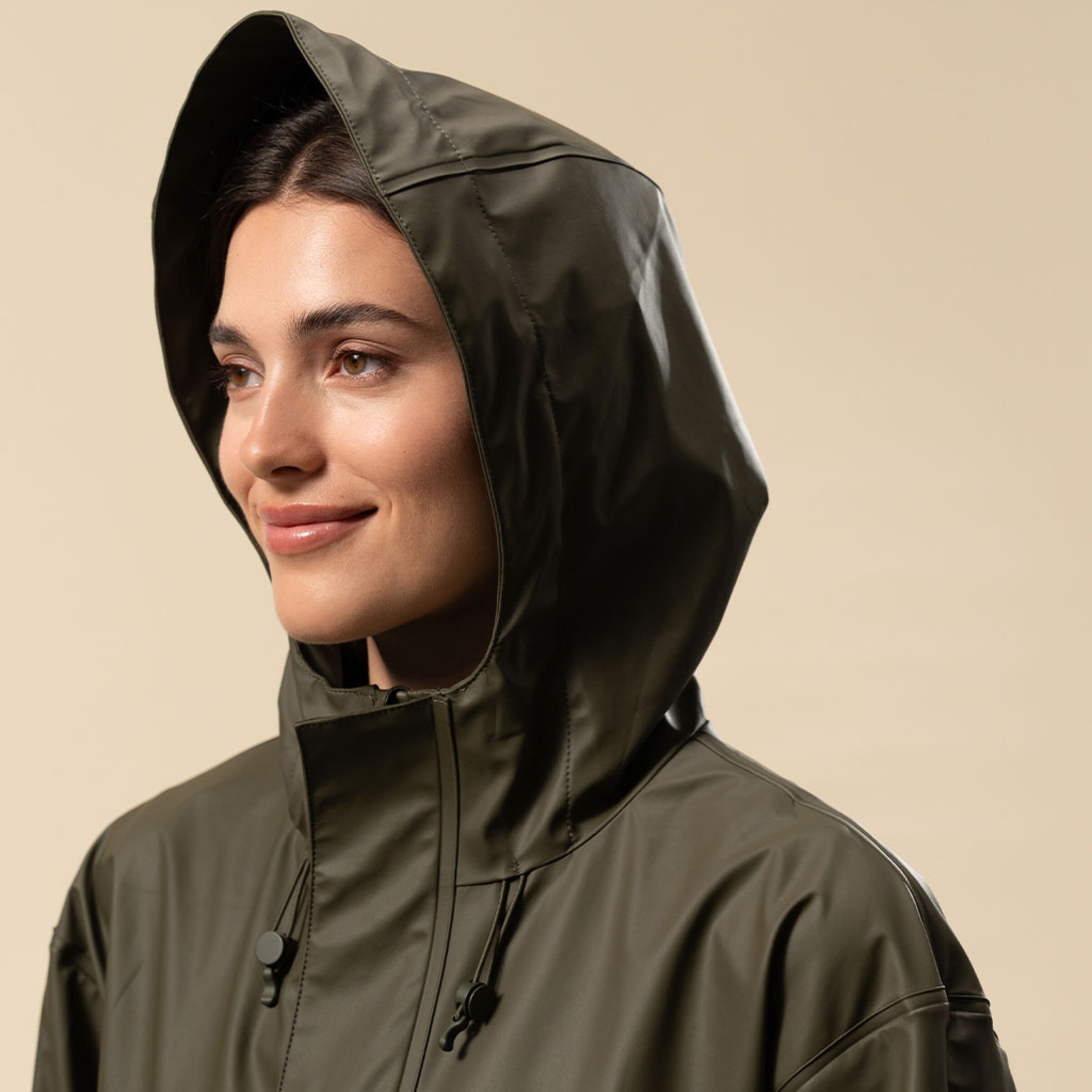 Veste imperméable courte vert forêt pour tous les jours