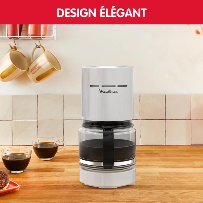Moulinex Cafetière filtre grise, Porte-filtre pivotant, Simpleo FG121B10