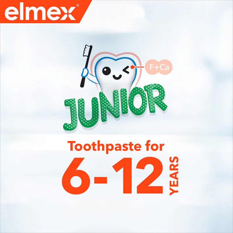 Pasta de dente Elmex Junior para crianças de 6 a 12 anos