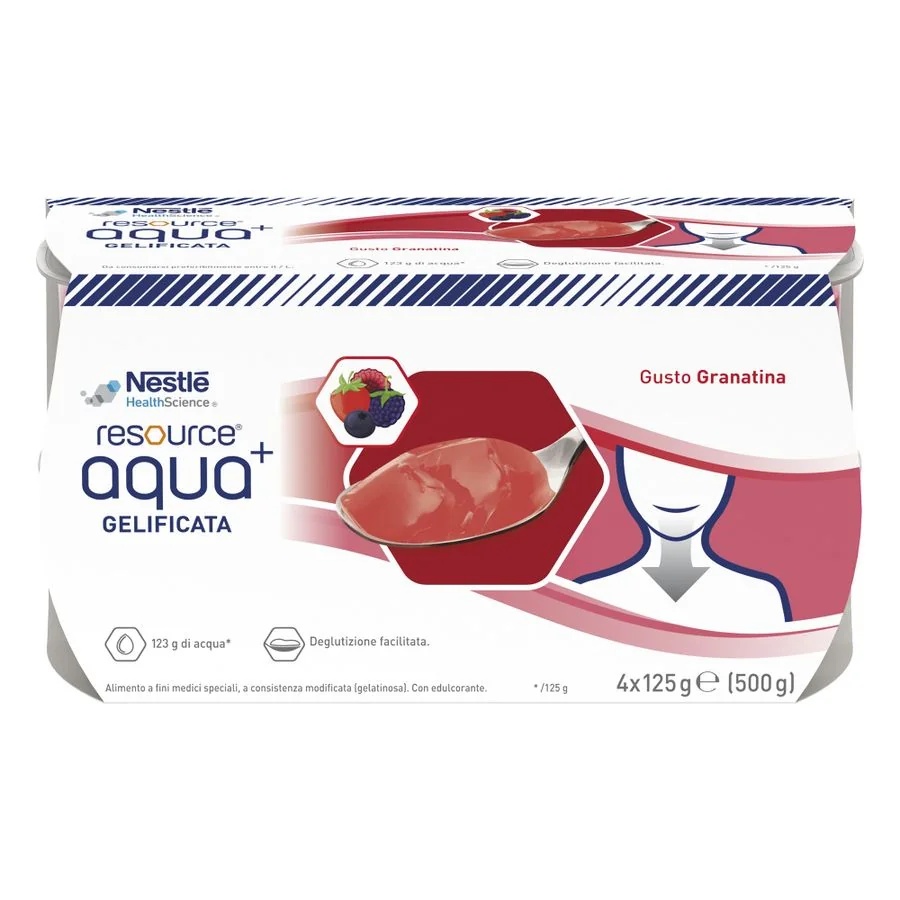 NESTLÉ Resource Aqua+Grenada 4x125 g para pacientes disfágicos
