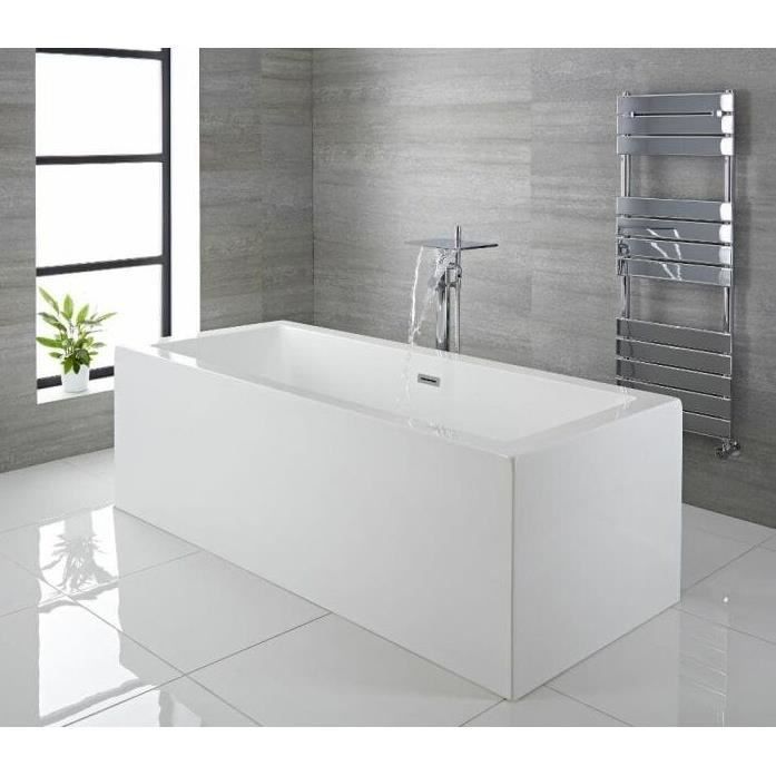 Bath apron - AQUARINE - 200394 - White melamine - 150x54 cm - Rectangular