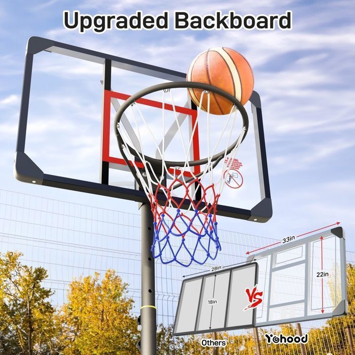 Basketball Hoop - NECHE - Adjustable Height 147-260CM - Indoor/Outdoor Use - Unisex