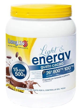 Complément alimentaire à base de protéines de cacao LONG LIFE Light&Energy