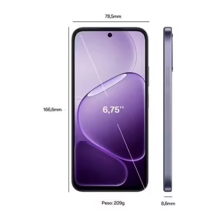 Smartphone OPPO A6x 5G 4GB Ram 128GB Nero Viola Dimensity 6300 6100 mAh - Versione UE