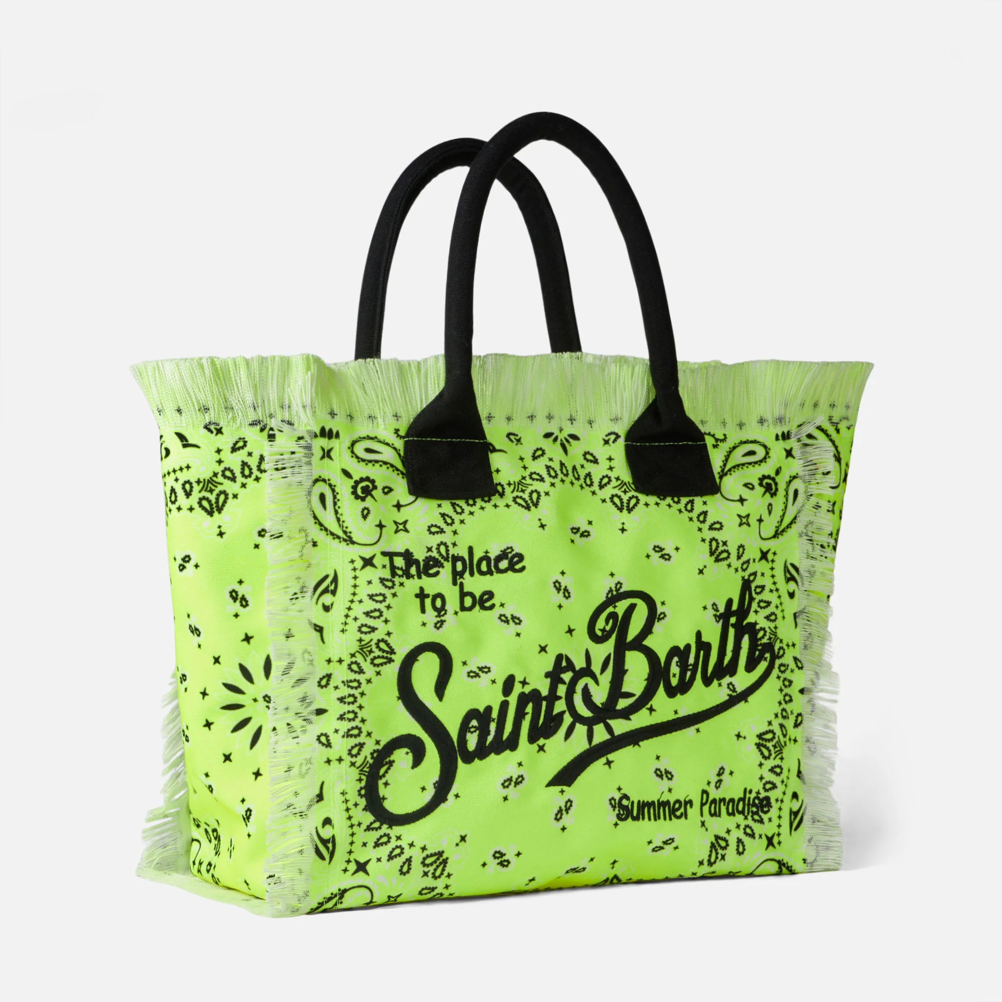 Neongul Vanity-skuldertaske med bandana-print