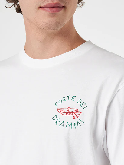 Klassiek Portofino katoenen jersey heren T-shirt met Fort-borduurwerk