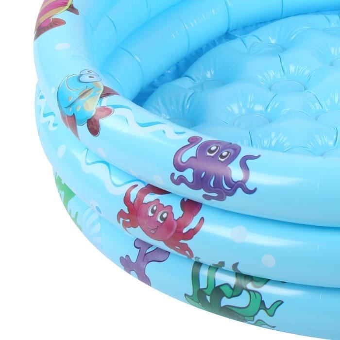 Piscine pour bébé - QIILU - Modèle rond - PVC épais - 90 cm - Bleu
