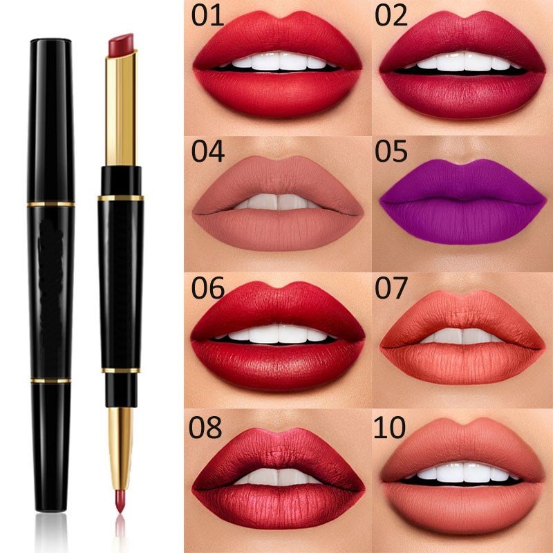 Crayon à lèvres longue tenue, waterproof, mat, 12 couleurs, effet seconde peau, sans transfert, pour femme (TSLM1)