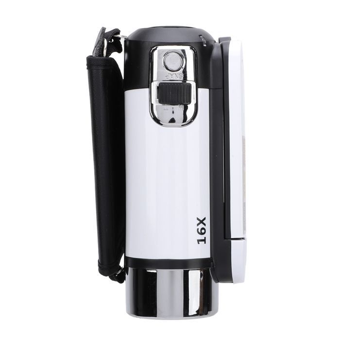 16MP 1080P Video Camera, 2.4 Inch Screen, 16X Digital Zoom, Anti-Shake for Travel, White
