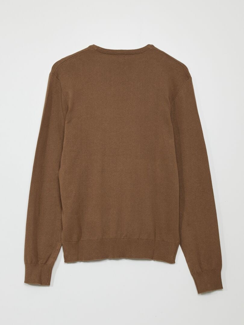 Trui met ronde hals - BRUIN