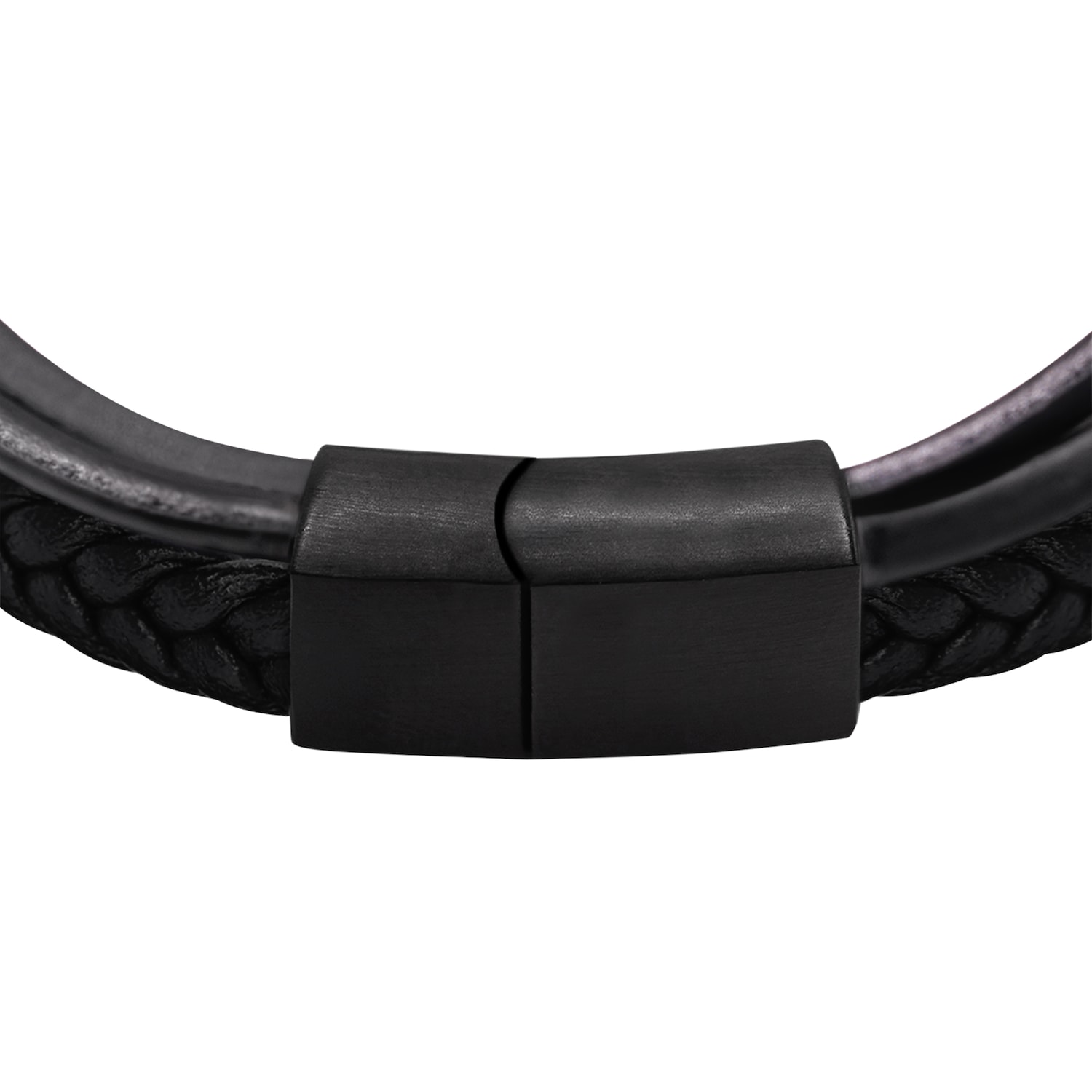 Heideman Bracelet en cuir Joris noir