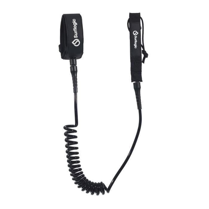 Corda de tornozelo Surflogic Foil Coil 6 - preta - 15 cm (6