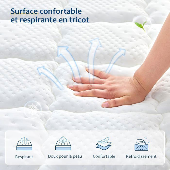 slily Mattress 120x190 30 cm Thick Hybrid Mattress with Independent Pocket Springs and Gel Memory Foam, Oeko-tex