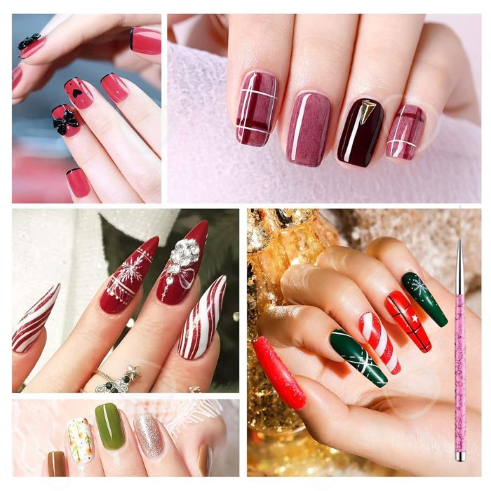 Set de manicura y pedicura, set de 5 pinceles para decoración de uñas, pinceles de detalle, pinceles para decoración de uñas en gel.