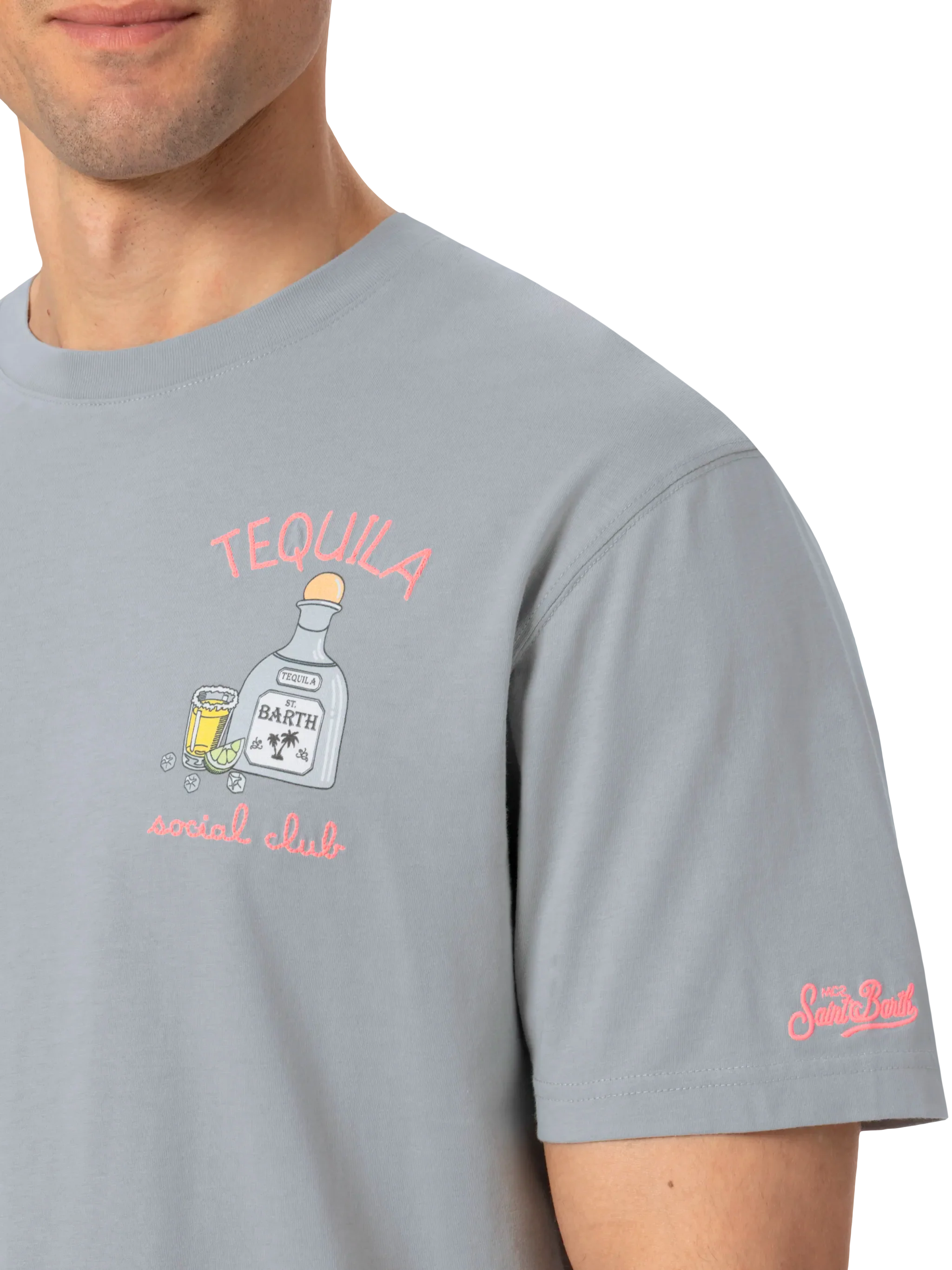 T-shirt Man in cotone con ricamo Tequila Social Club