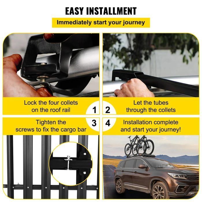 Cofre de techo para coche, capacidad de 100 kg, aleación de aluminio, negro.