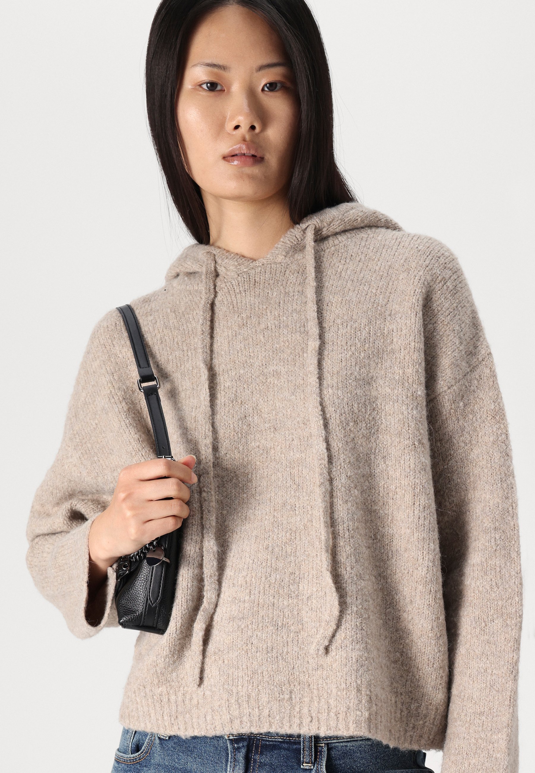 Gina Tricot HOODIE - Felpa con cappuccio - beige melange