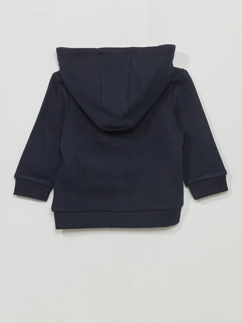 Trui met rits van fleecestof - blauw