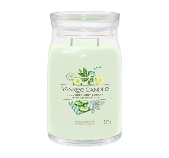 Yankee Candle Signature duża świeca zapachowa Cucumber Mint Cooler 567 g