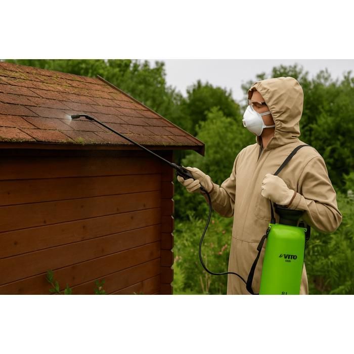 8L Garden Sprayer + 60cm Lance + 1.20m Hose Handle - VITO Hand Sprayer with Spray and Jet