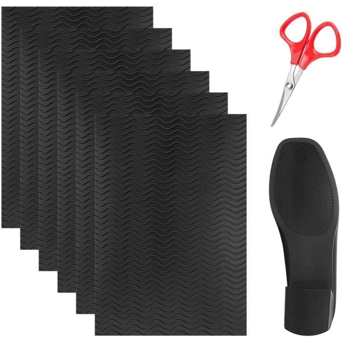 15×10 cm Semelle Antidérapante, 6 Pièce Semelle Caoutchouc de Reparation, avec Outil de Coupe, Protection Semelle Sneakers