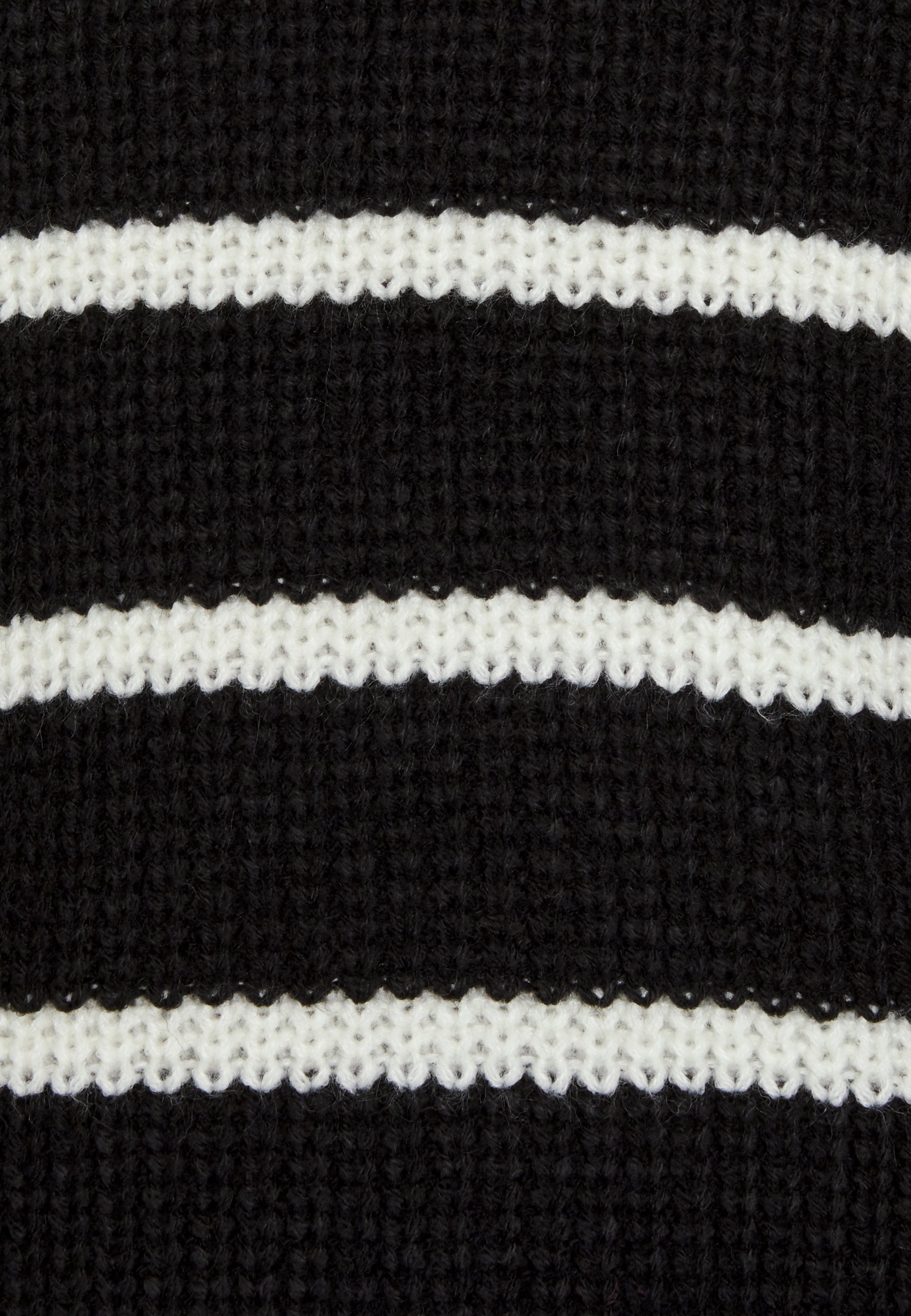 JDY JDYJUSTY ZIP NECK STRIPE - Sweter - czarny/jajeczny