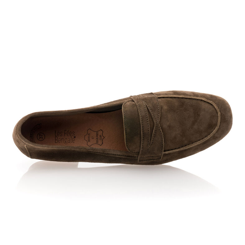 Grüne Damen-Loafer/Bootsschuhe