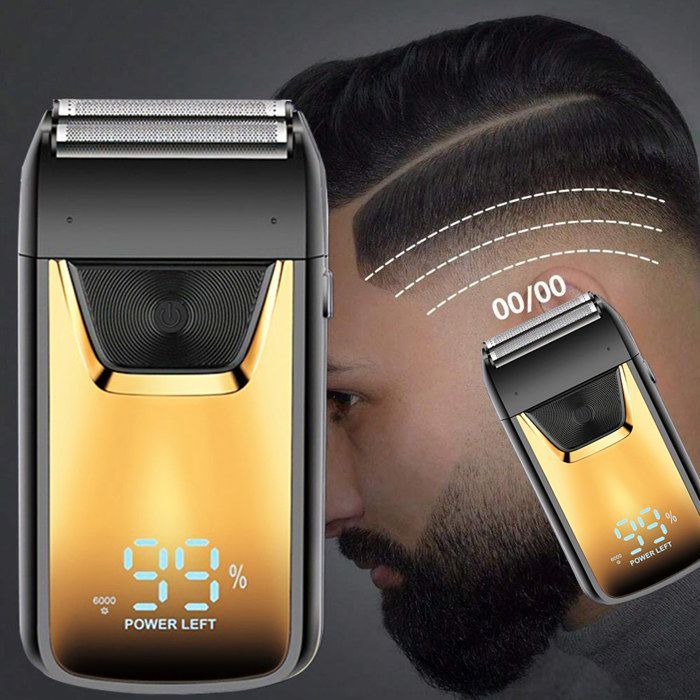 Electric razor for wet and dry use, dual removable U-shaped blades, fast charging, portable beard razor, floating trimmer