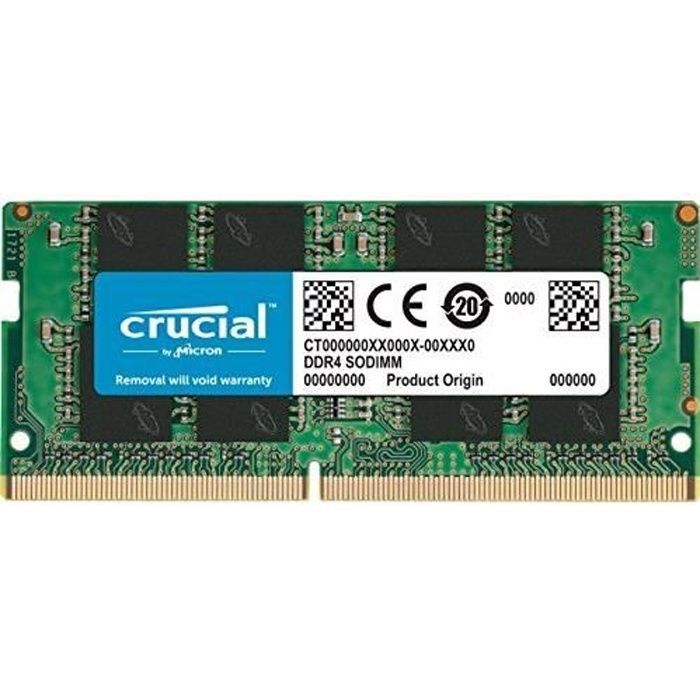 Crucial Mémoire RAM DDR4 - 8GB - 3200 MT/s - CL22 - SODIMM