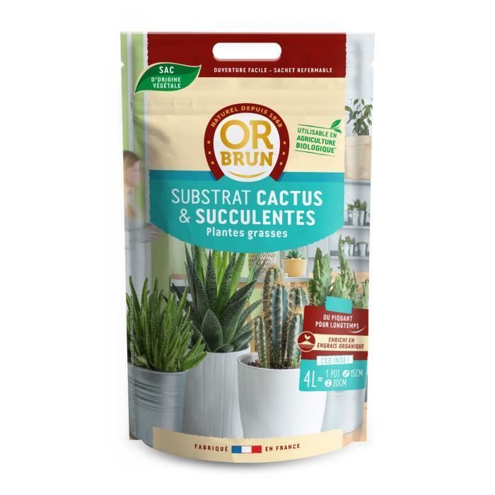 Sustrato para cactus y suculentas OR BRUN 4l