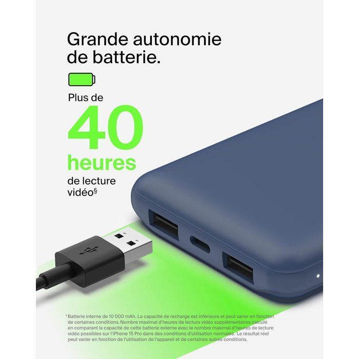Batterie externe - BELKIN - 10 000 mAh - Bleu