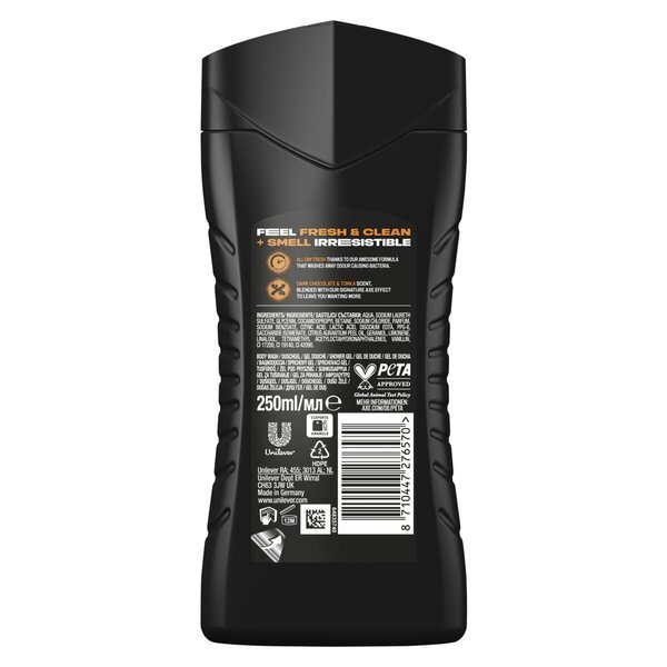 Axe Dark Temptation 3-v-1 gel za prhanje 250 ml