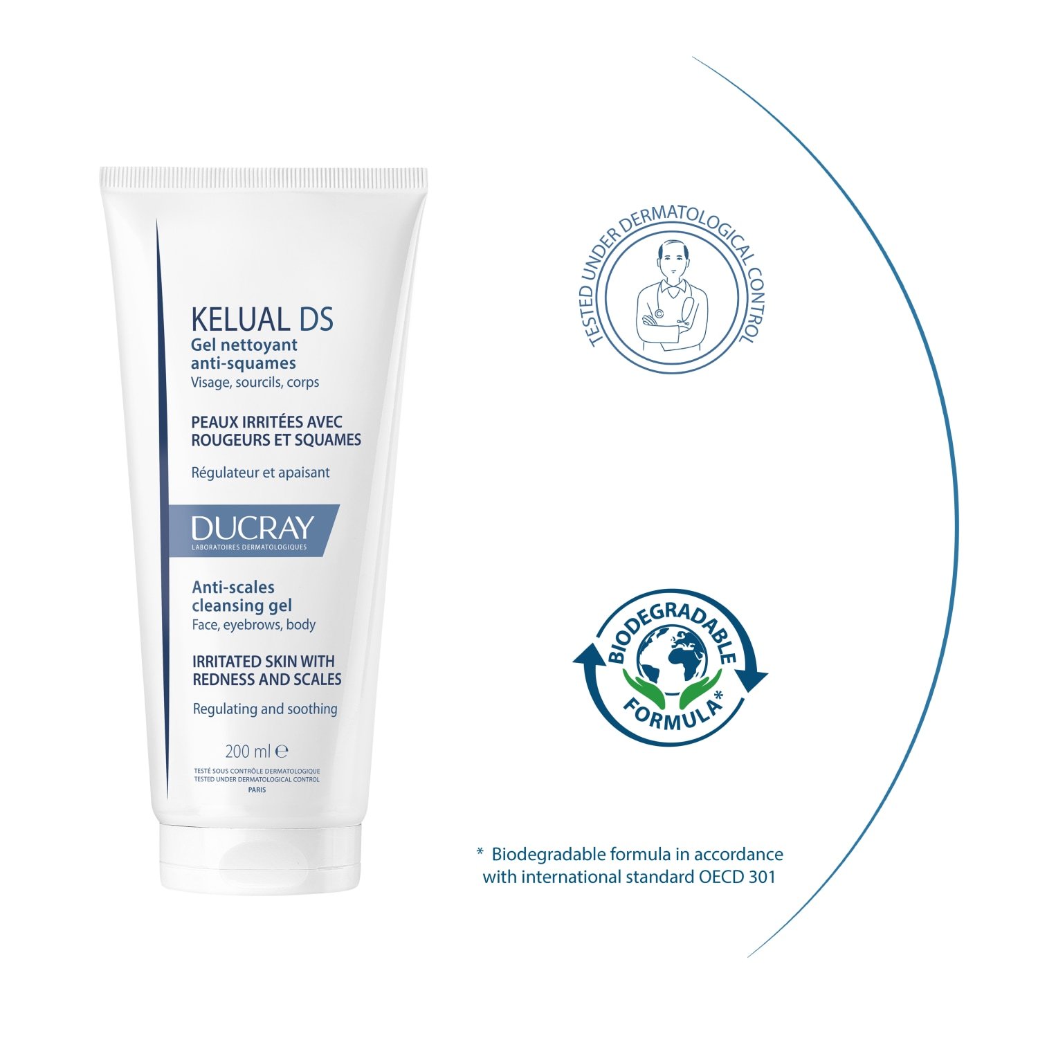Ducray tīrīšanas želeja KELUAL DS pretblaugznu tīrīšanas želeja - 200 ml