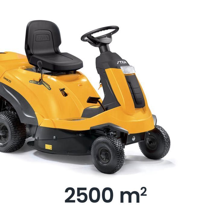 STIGA COMBI 372 ZITMAAIER, 414 CC, 72 CM – HYDROSTATISCHE TRANSMISSIE, 170 L GRASOPVANGBAK – GAZONS TOT 2.500 M²