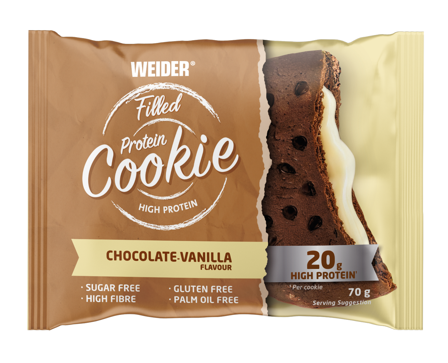 Plnené proteínové sušienky s čokoládou a vanilkou Snacks