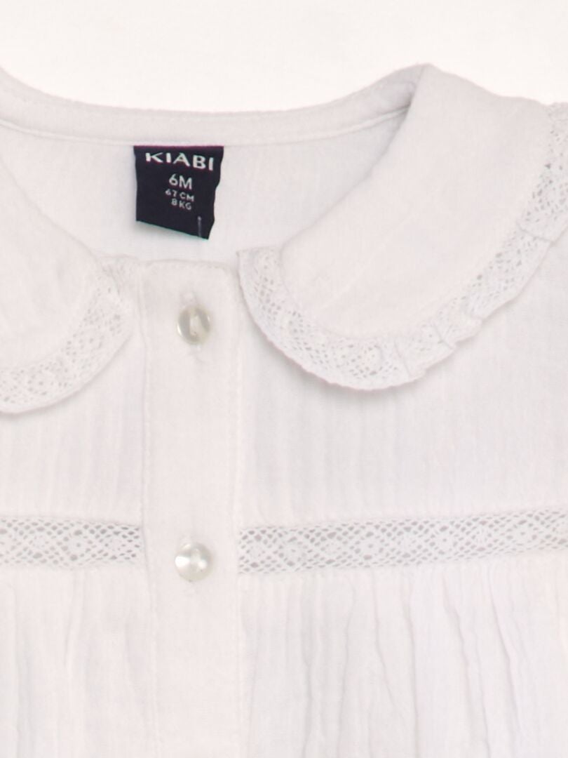 Blouse van dubbel katoenen gaas - wit